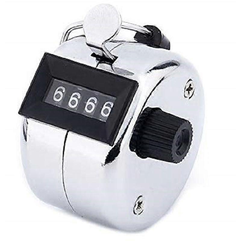 Tally counter, 4-digit clicker counter, Metal hand tally counters clicker for counting, golf scoring(1pcs, silver)