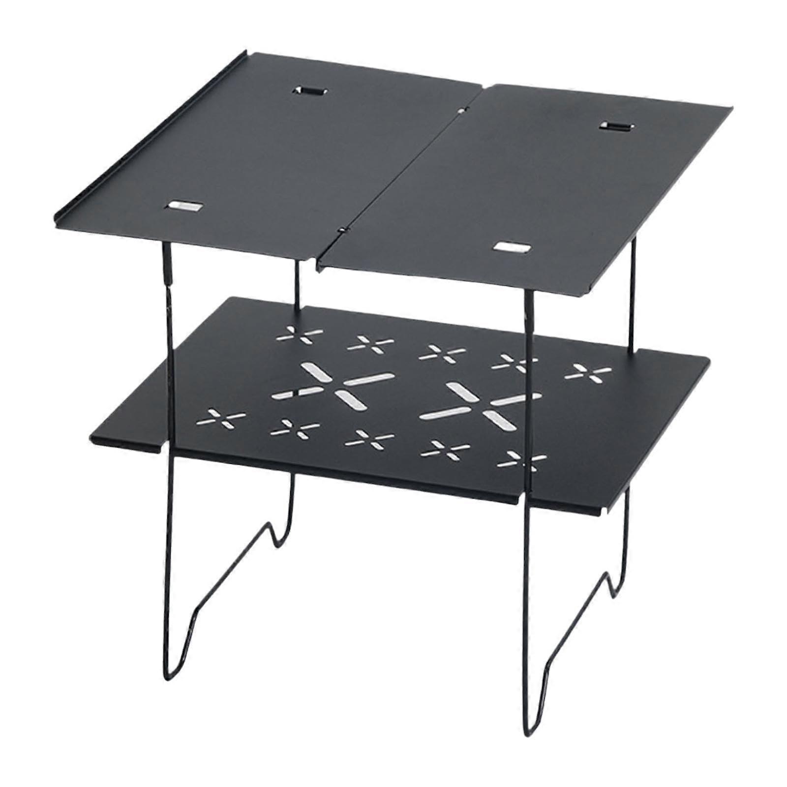 Portable Folding Camping Table for Beach Hiking Travel Patio Use Compact Black