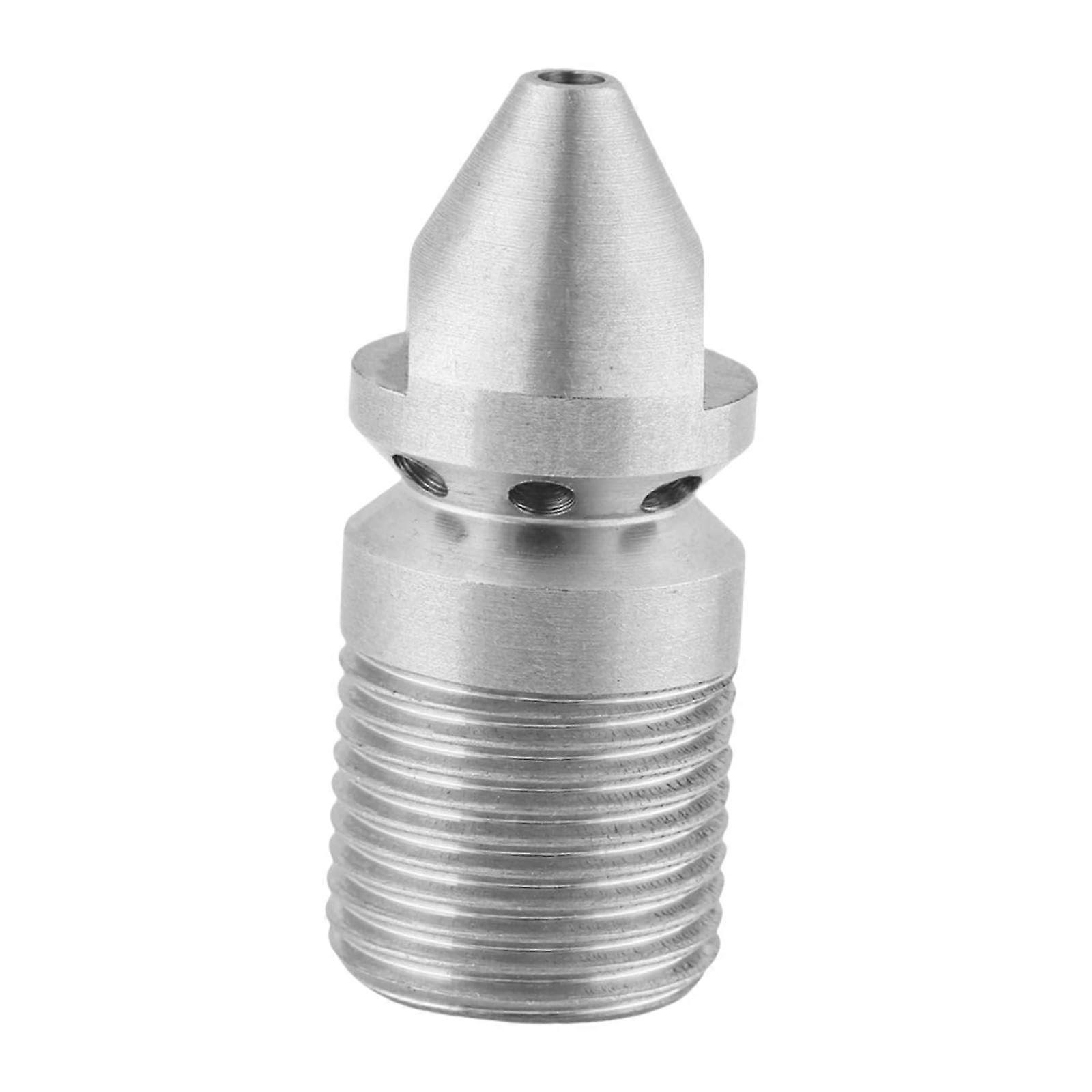 3/8' Stainless Steel Sewer Jetting Nozzle with 1 Front and 8 Rear Jets for Drain Cleaning