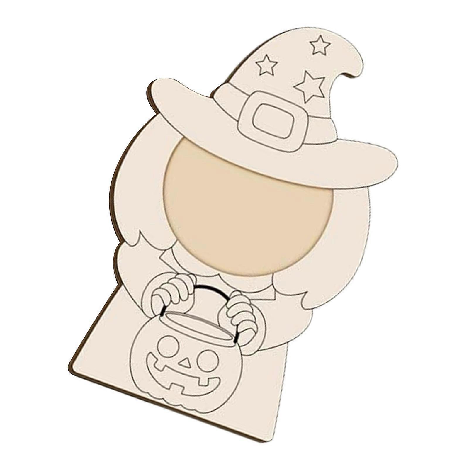 Kids Halloween Craft Set Wood Frame with Assorted Eerie Decorations Picture Frame Suitable for Creative Family Fun Multicolor