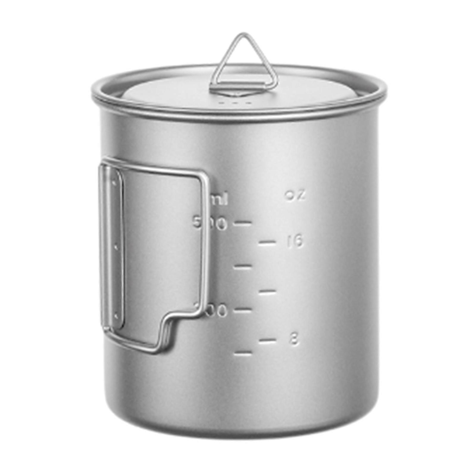 Portables Camping Mugs With Lid and Folding Handle Backpacking Coffee Mugs for Hiking and Backpacking Multicolor