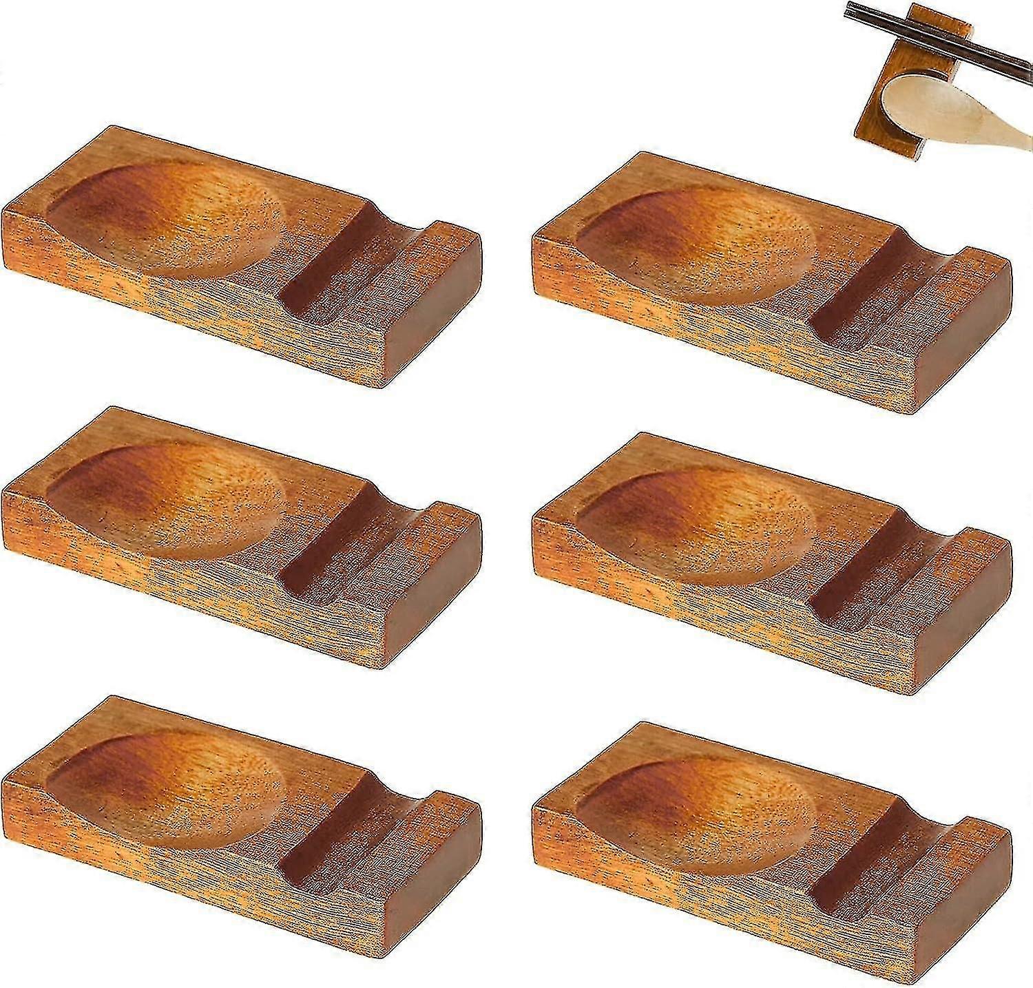 6 Pieces Chopstick Rest Knife Rest Fork Chopstick Rest Restaurant Wooden Chopstick Rest