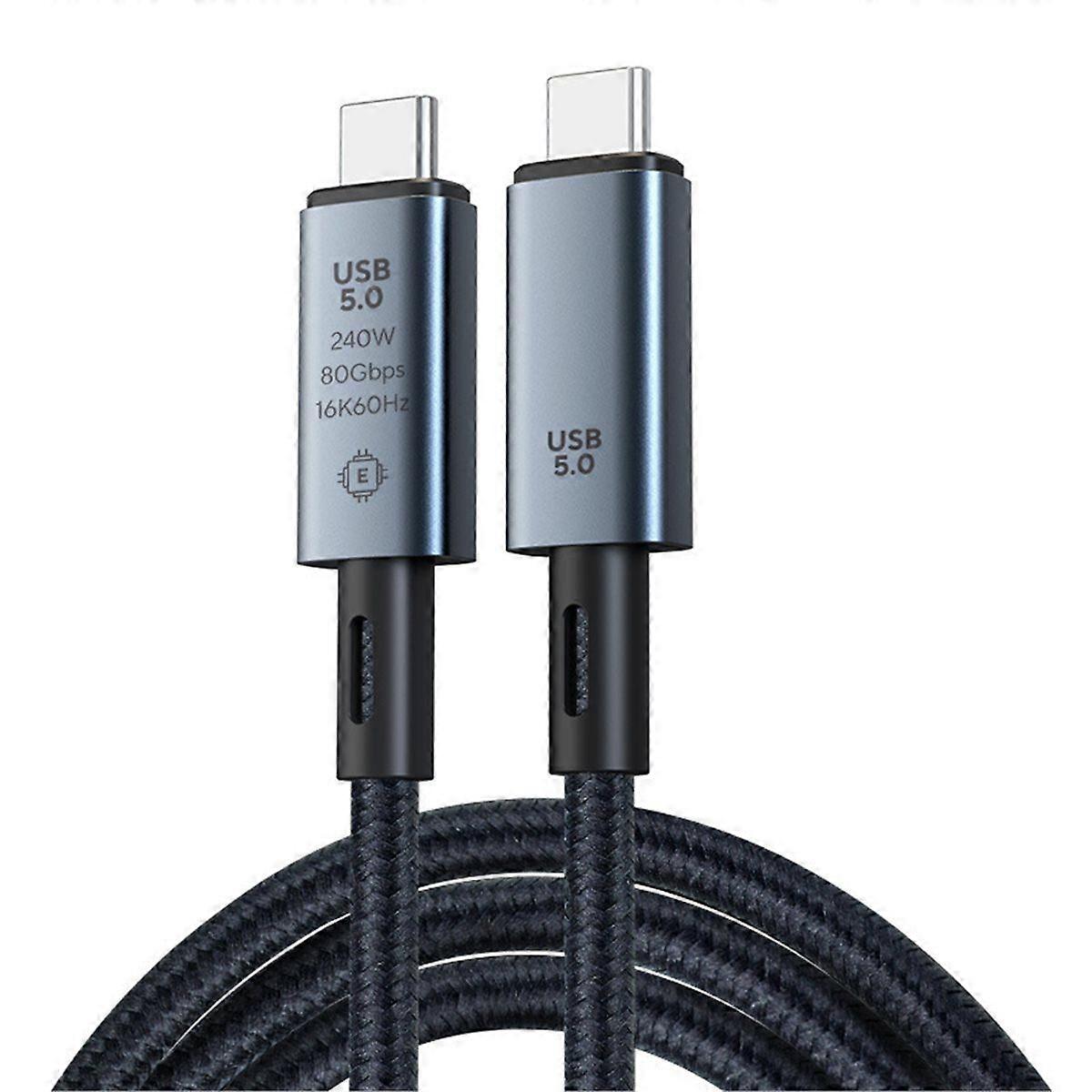 USB 5 Cable 80Gbps 240W 8K 60Hz for 5 Fast Charging for Thunderbolt3 USB 5.0 USB C to C Data Transfe