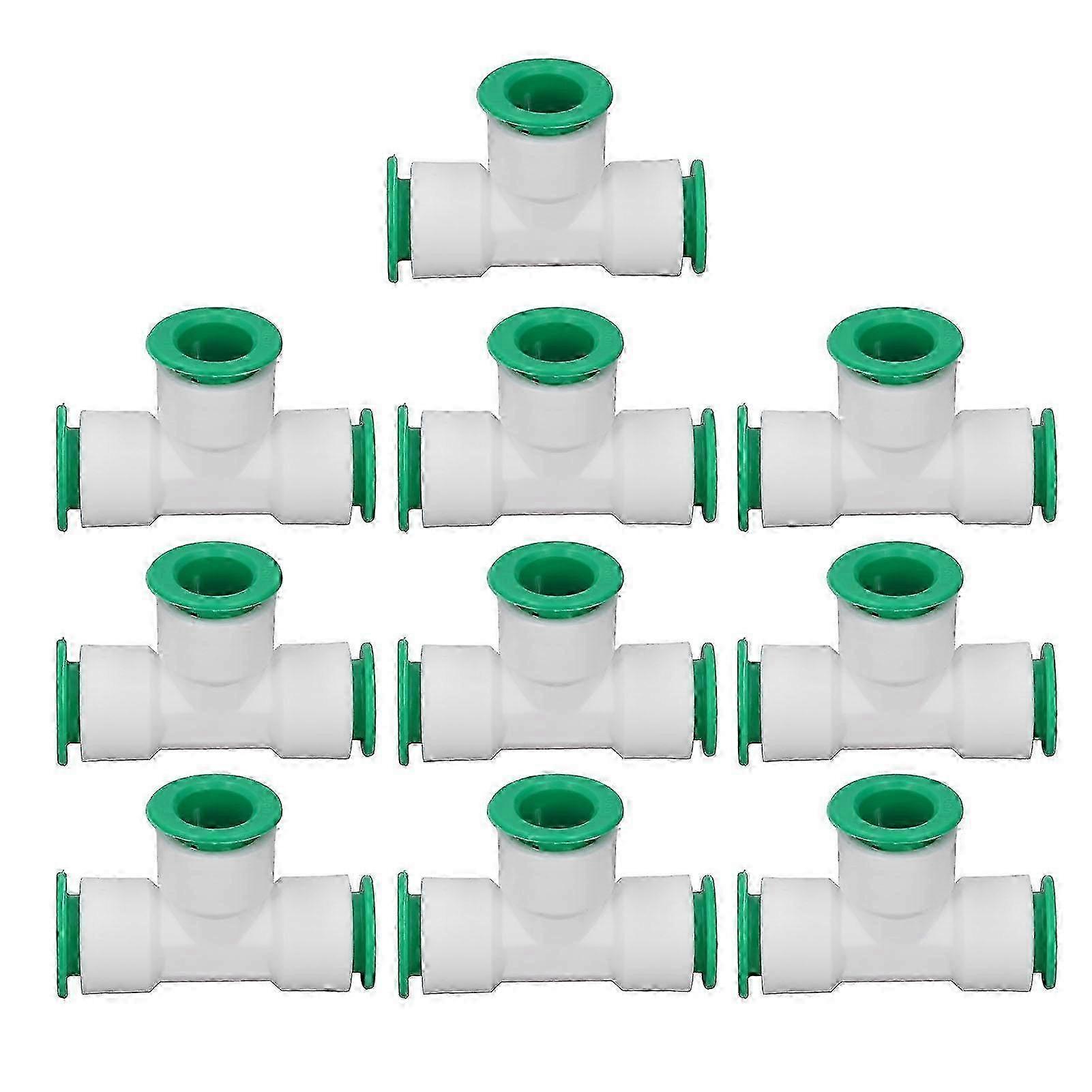 w 10Pcs Tee Connector 3 Way Quick Connect Push Water Pipe Adapter Hose Connector for Irrigation 25mm/1in ID