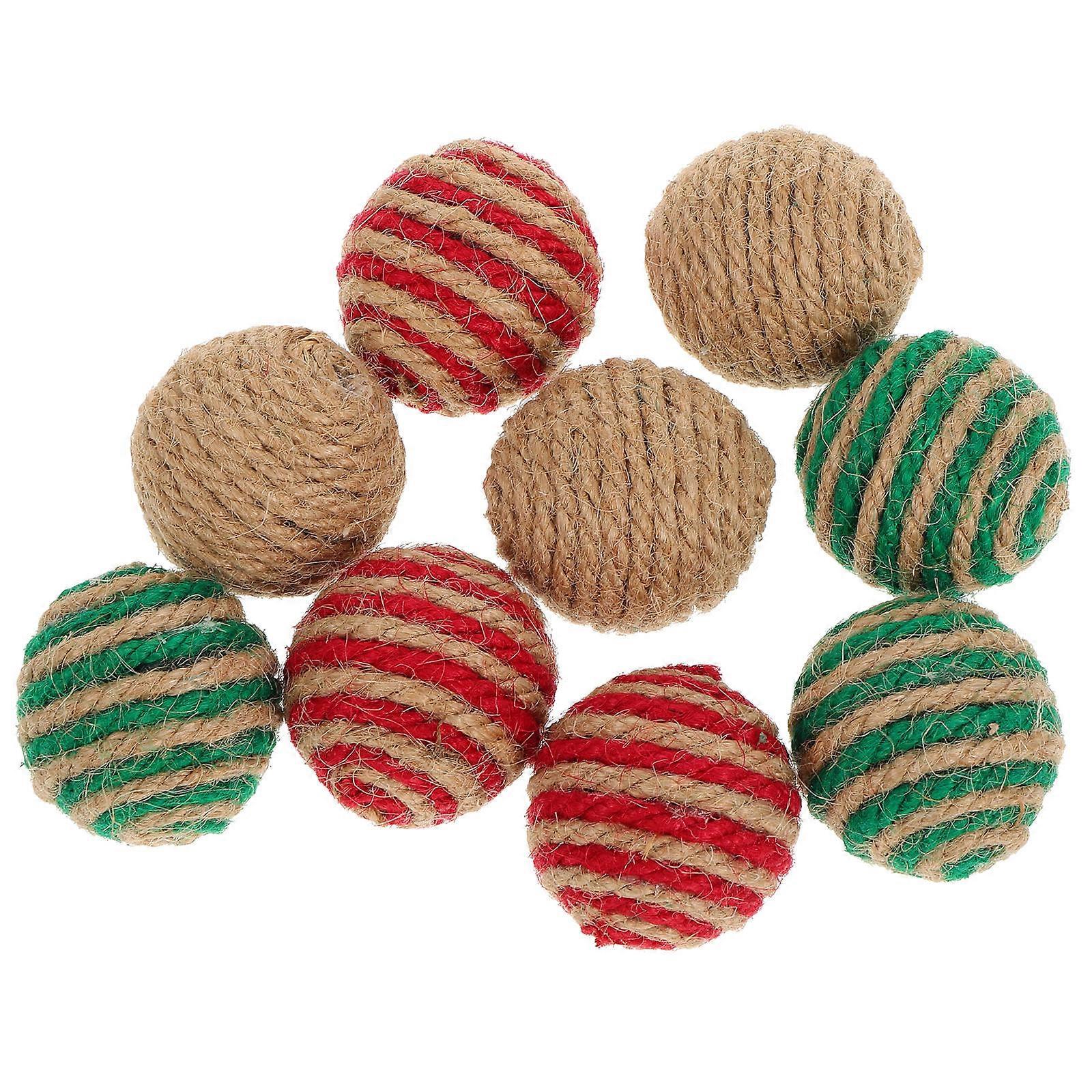 Cat Sisal String Balls for Kitten Cat Yellow Color 3.5x3.5x3.5cm Stimulating Cat Toys