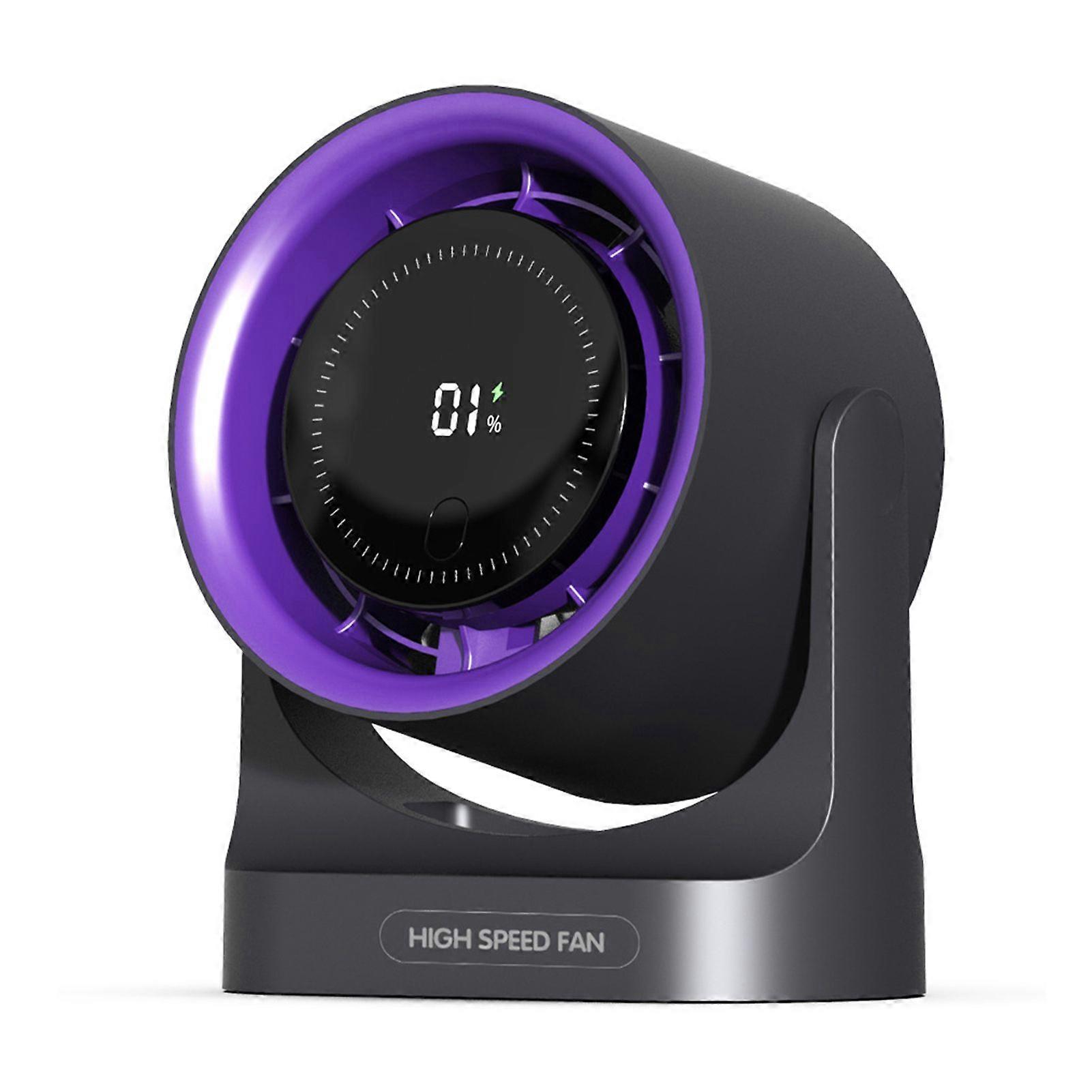 Jikaix Mini Desk Fan Quiet Bladeless Cooling Fan Digital Display Adjustable Wind Speed Rotatable Rechargeable Electric Air Circulator Fan