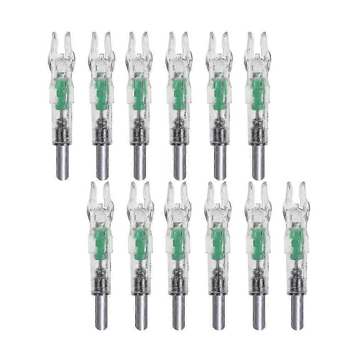 12 stk automatiske LED-opplyste nocks for 6,2 mm bueskytingsjakt