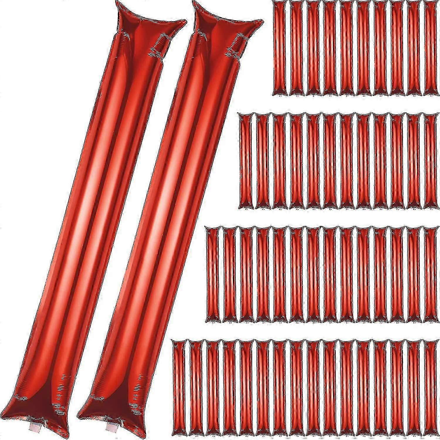 100 Pcs Inflatable Thunder Sticks Cheering Sticks Metallic Foil Plastic