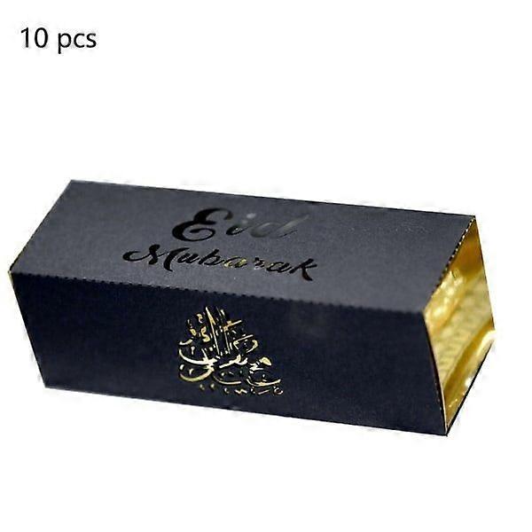 10 pcs Eid Mubarak candy boxes Ramadan candy bag BLACK black