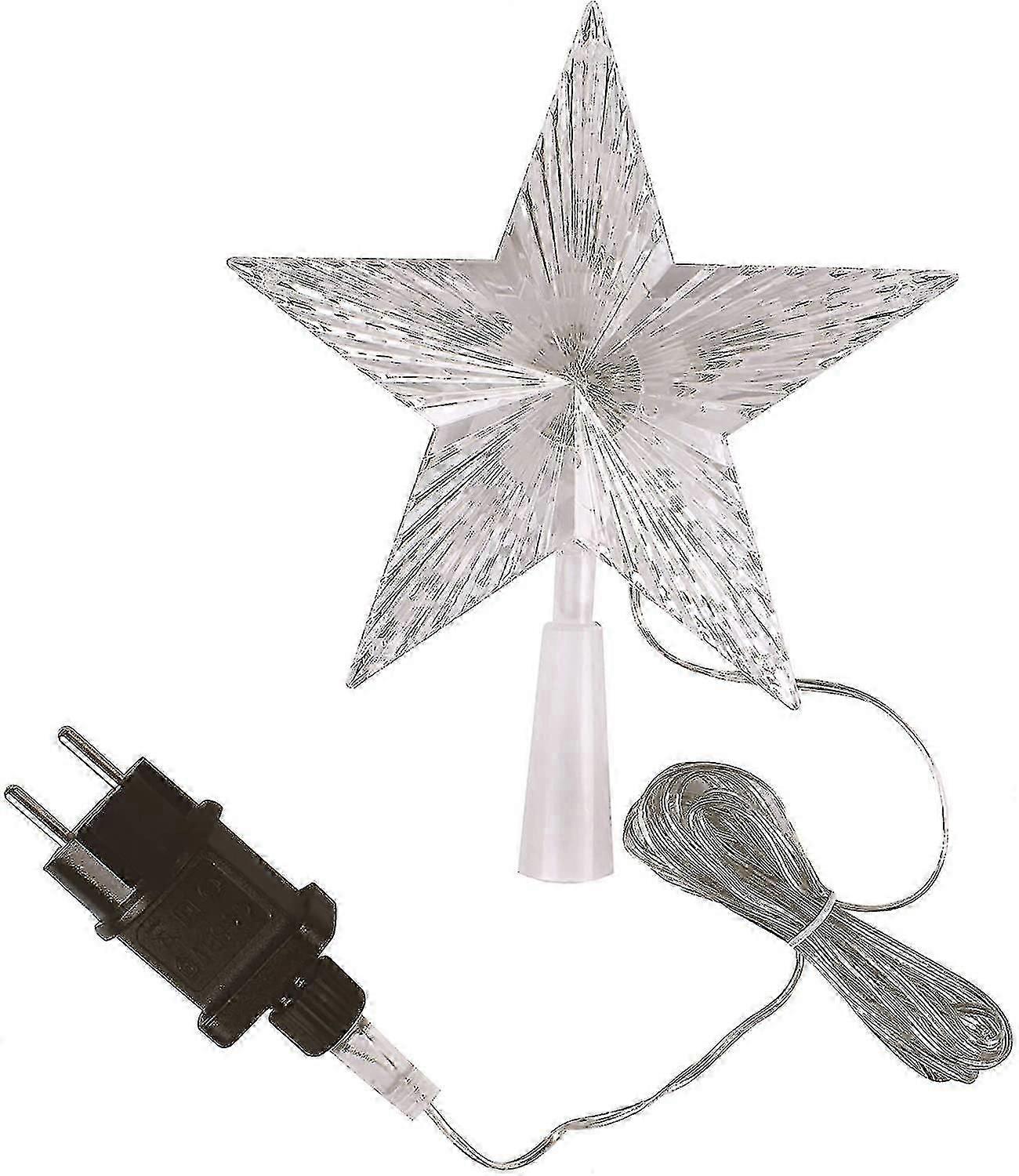 Christmas Tree Top With 10 Leds With Power Plug - Illuminated Christmas Tree Top In Warm White - Christmas Tree Star Top Tree Top [jkw]