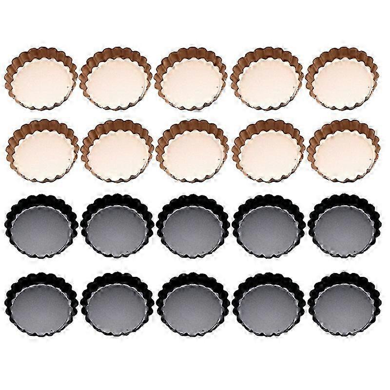 20Pcs Mini Tart Pans with Removable Bottom Mold