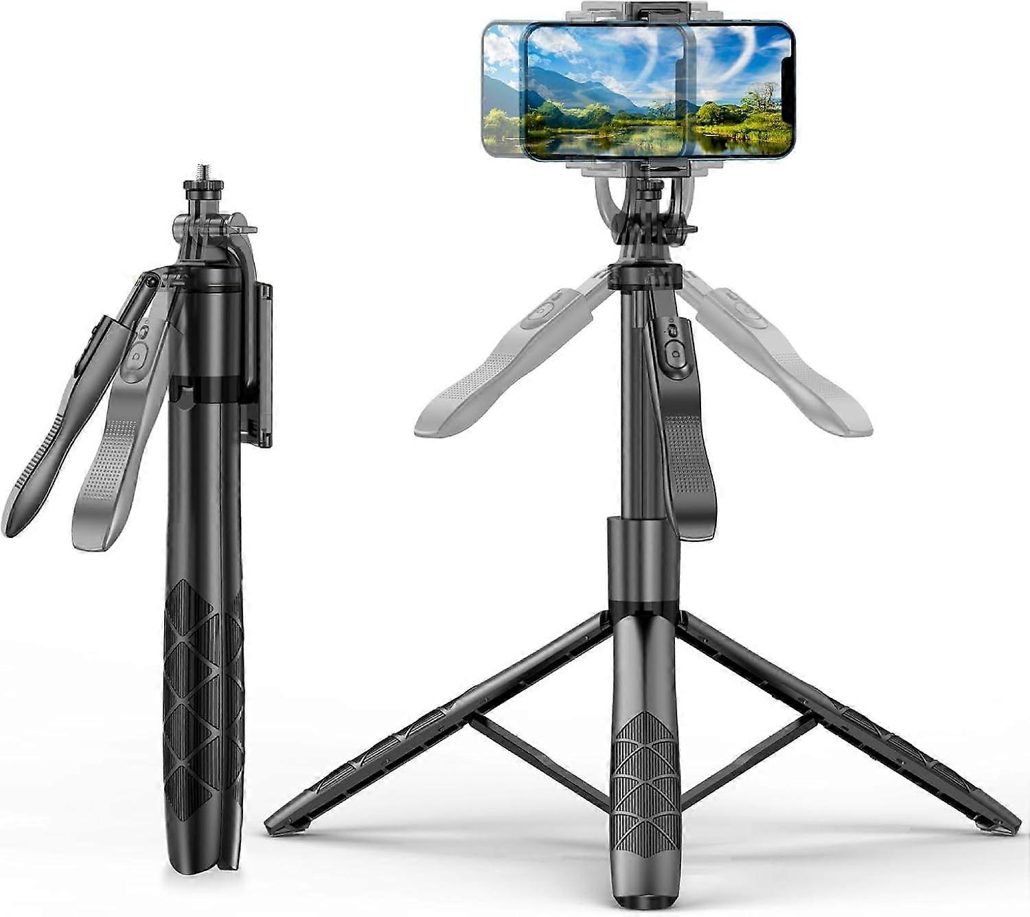 Tall Tripod for Cell Phone & Camera, 60" Cell Phone Tripod Stand with Remote and Phone Holder, Sturdy