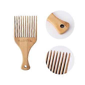 IC Wide Toothed Wooden Fork Comb Anti-static Hairdressing Styling Comb