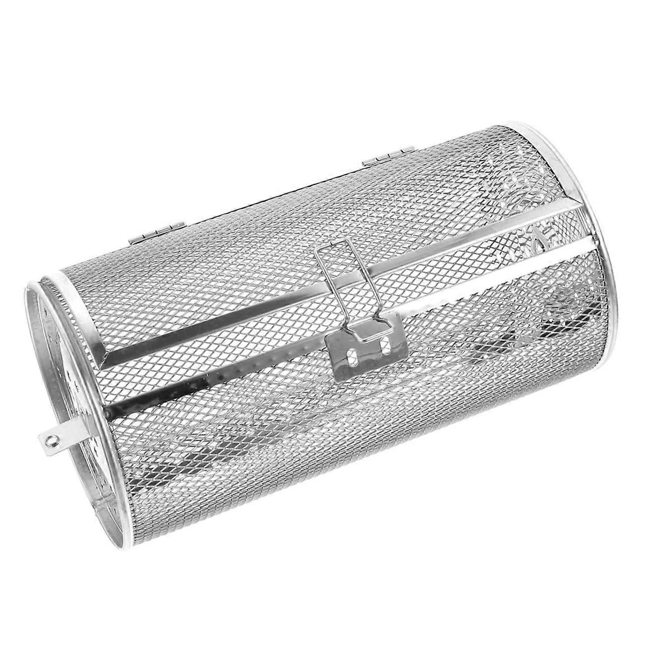 Stainless Steel Rotating Grill Basket with Locking Door for Even Heating in Air Fryers and Ovens