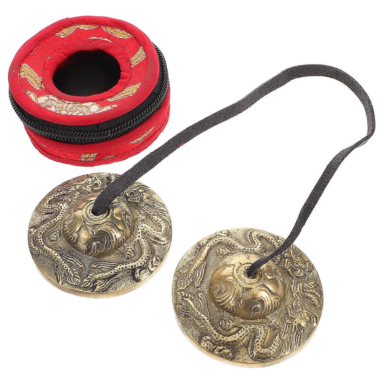 Design Copper Bell Cymbals For Yoga Meditation Adults With Assorted Color 1 Set