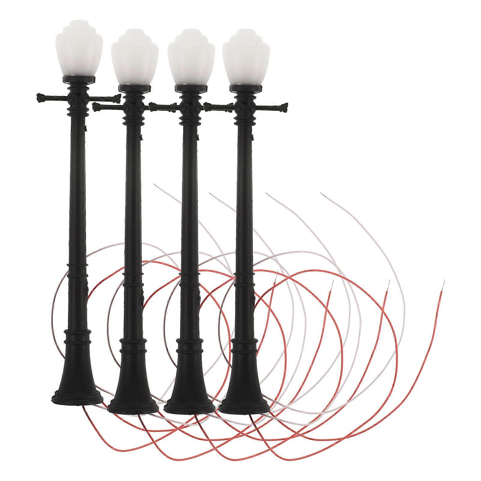 Simulated Street Lights Mini Model Lamp for Mini Landscape 4Pcs Set