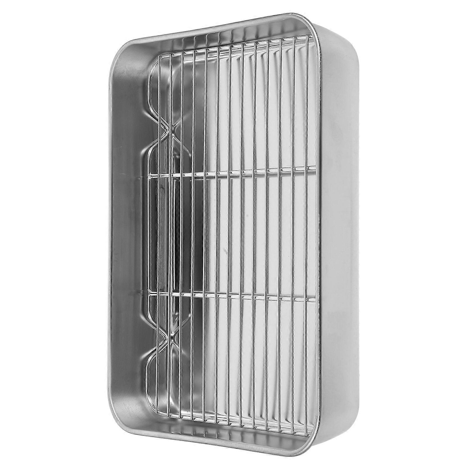 Rectangular Stainless Steel Roasting Pan with Rack for Baking Use
