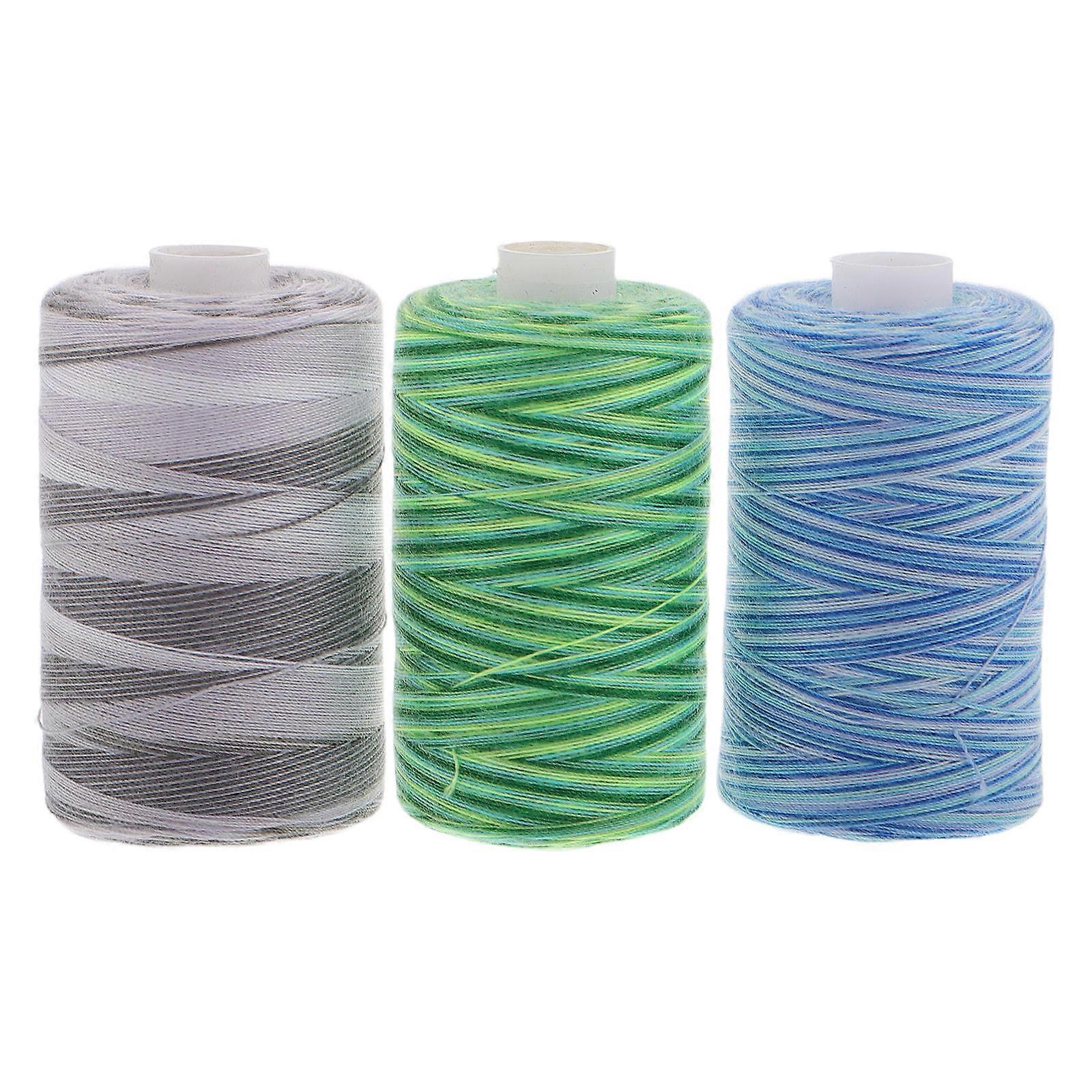 Colorful Sewing Thread for Home Use 3Pcs DIY Polyester Gradient Yarn