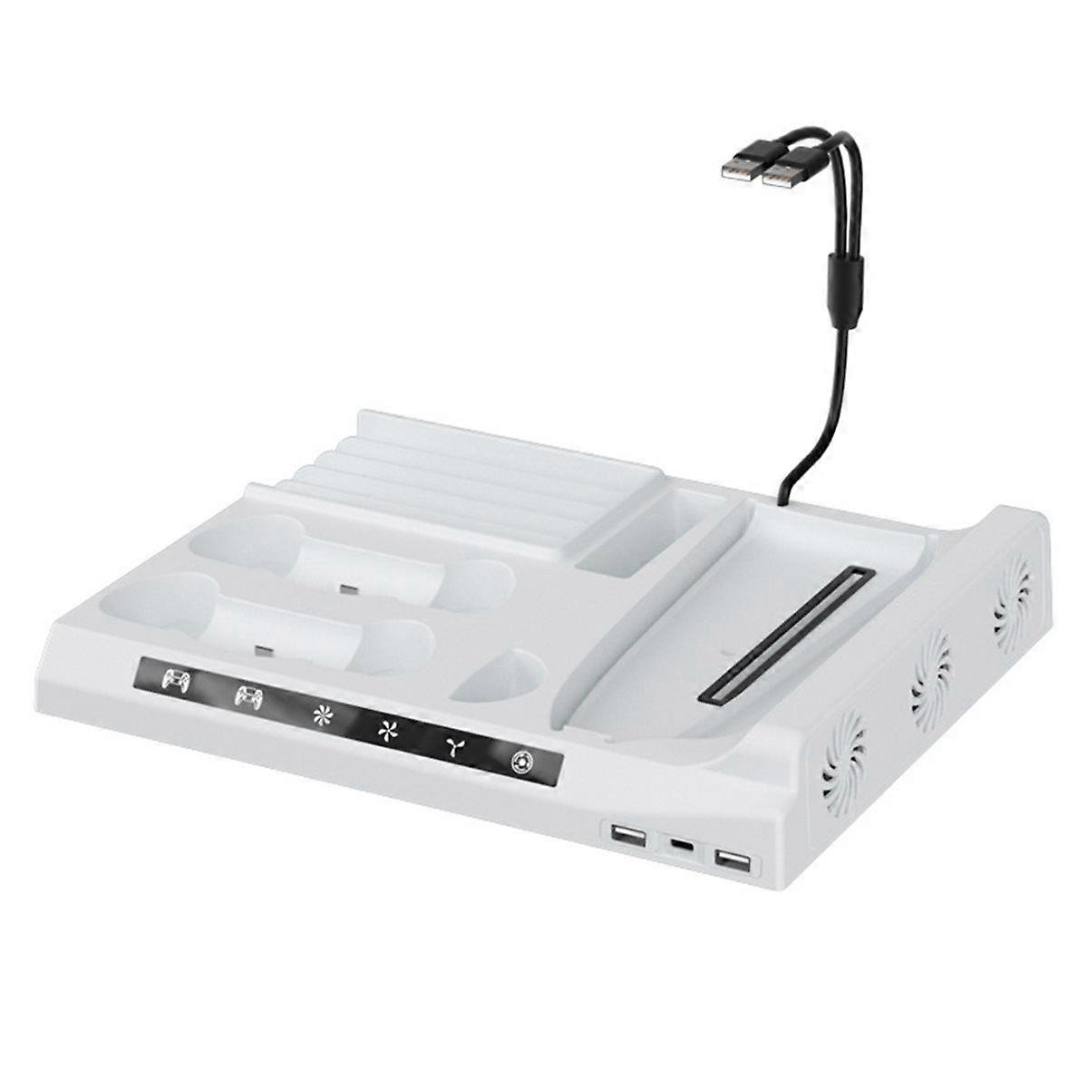 For Slim Multi-Function Cooling Base Console Universal Base with Disc Storage Rack and Three Wind Sp