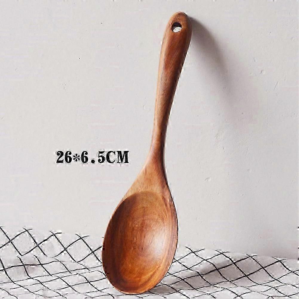 Natural Wooden Utensil Set - 2 Pieces for Salad Serving and Cooking Use