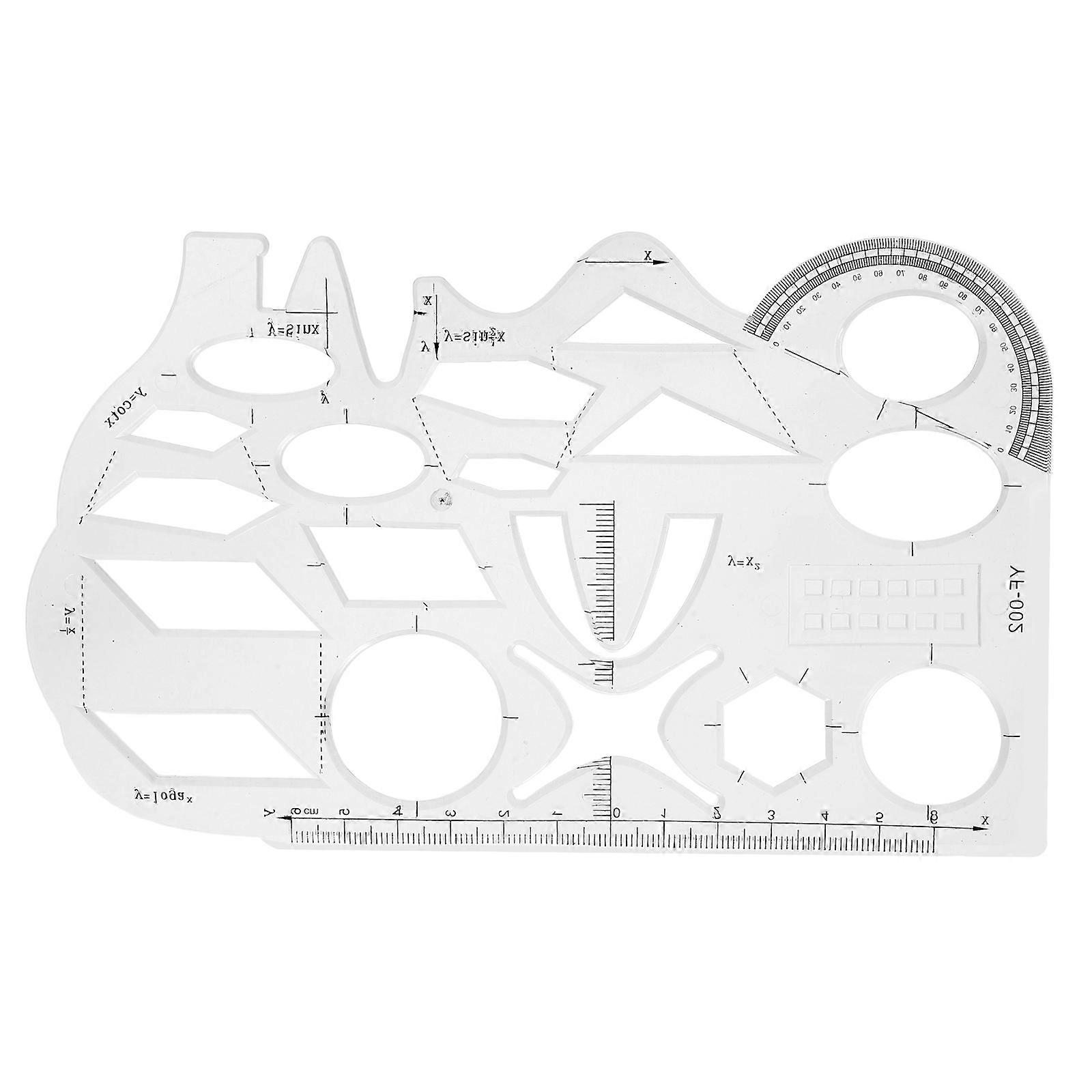 Function Graph Ruler Geometric Drawing Template for Students Drawing Stencil