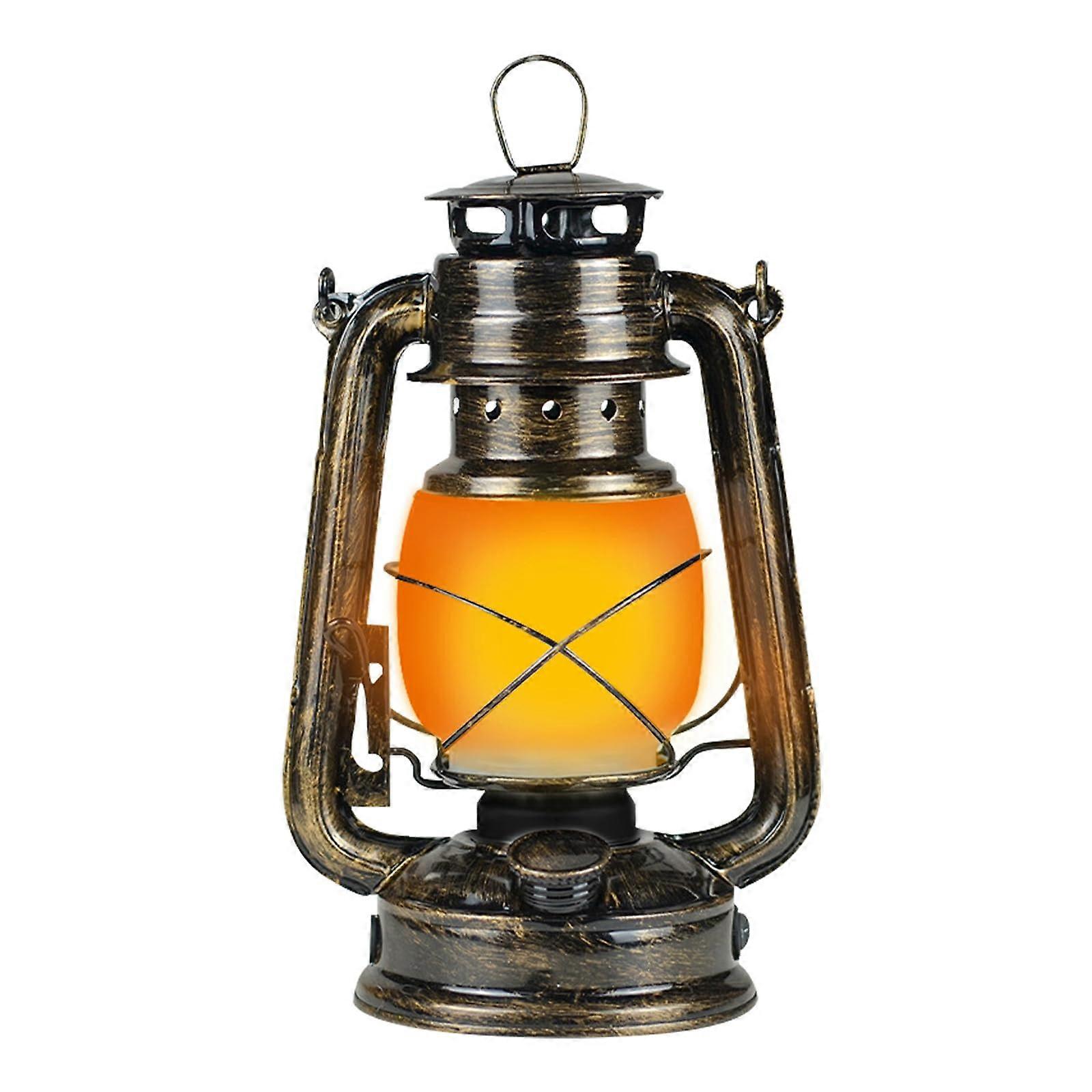 Vintage Hanging Lantern 5200mAh Rechargeable LED Flame Light with 3 Modes for Camping Patio Garden
