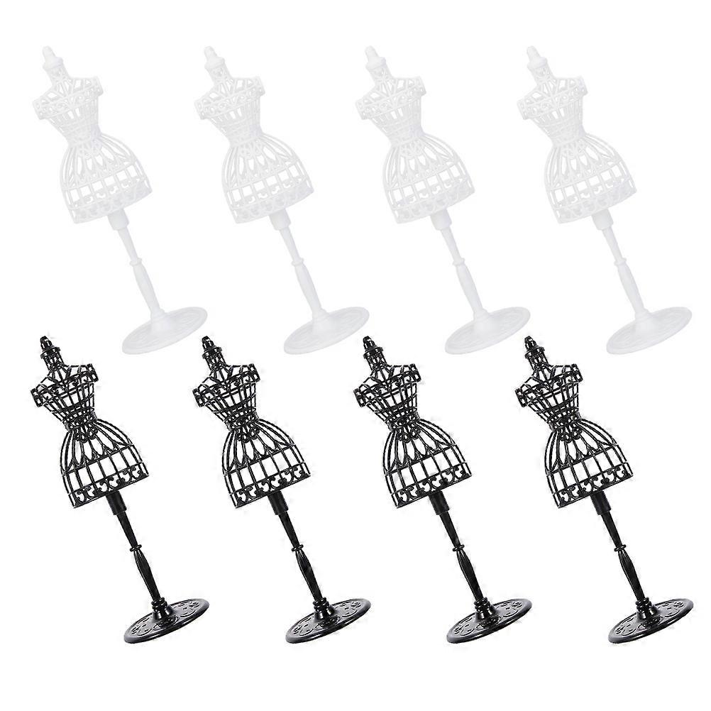 Assorted Color Plastic Doll Dress Forms for Display 8Pcs Mannequin Set