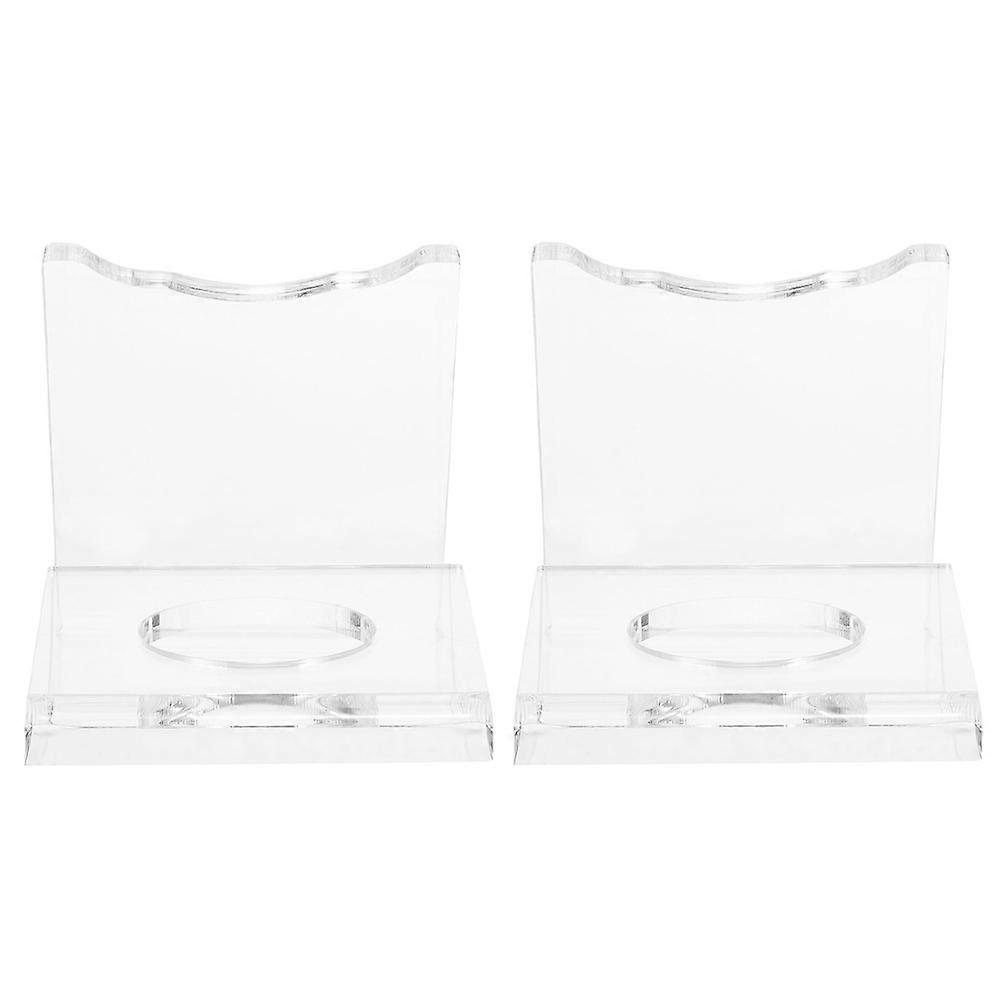 Clear Table Tennis Paddle Holder for Display 2Pcs Acrylic Racket Stand Transparent