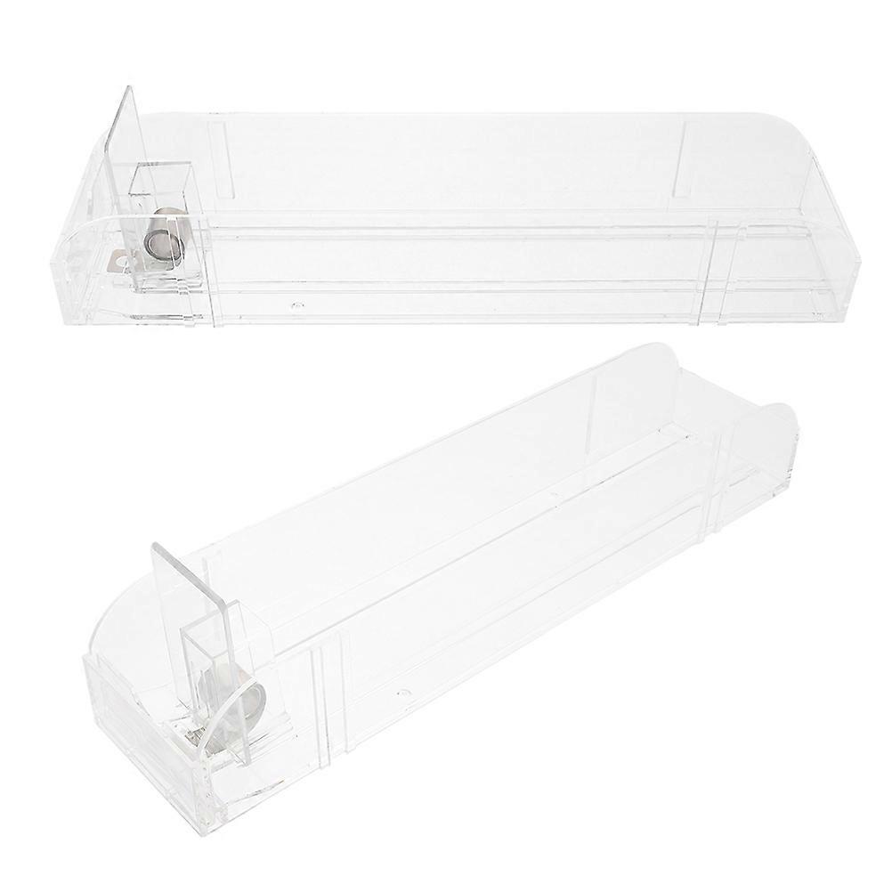 Transparent Pusher Rack for Store Automatic Display Stand Plastic 2 Pcs Size 13.8x6.3x5.9
