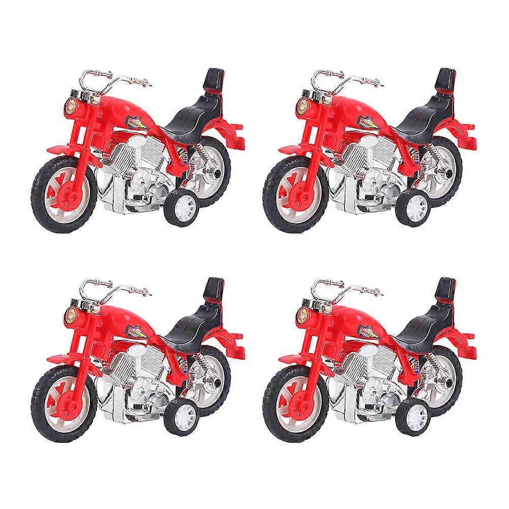 Plastic Pull-Back Motorcycle Toy for Kids 4Pcs Simulation Motorbike