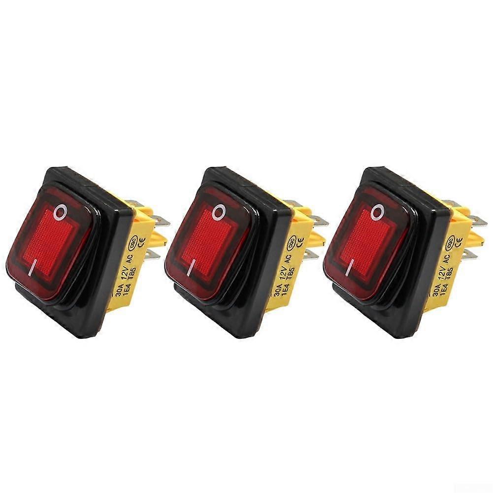 Tough Waterproof Toggle Switch, Reliable 4P Rocker Switch For Boats And Household Appliances, Red