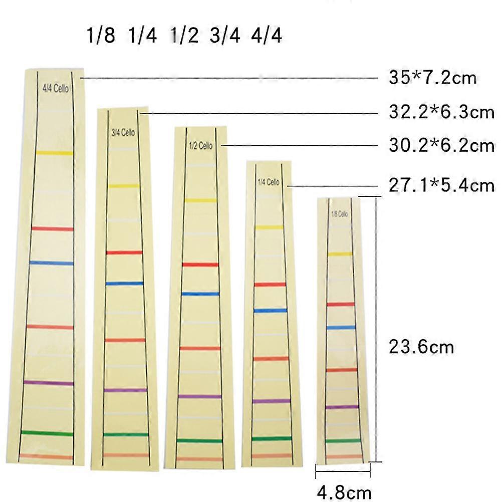 Cello Finger Sticker Practical Fret Fingerboard Label 1 Set of Sticker Finger Position Marker for 4/4 Size Cello Yellow