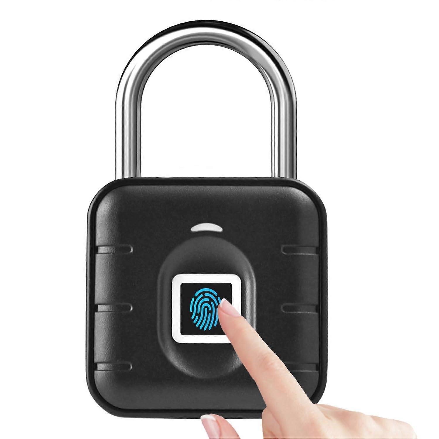 Fingerprint Padlock Waterproof Biometric Lock USB Rechargeable Keyless Security for Gym Outdoor