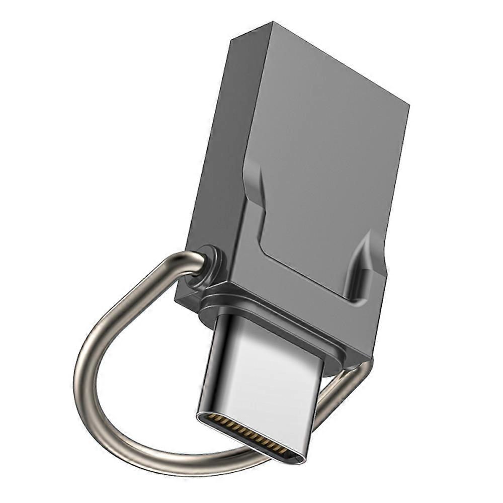 64GB Type-C/USB 2 in 1 Metal Flash Drive Tablet Phone Computer Storage U-Disk with Ring