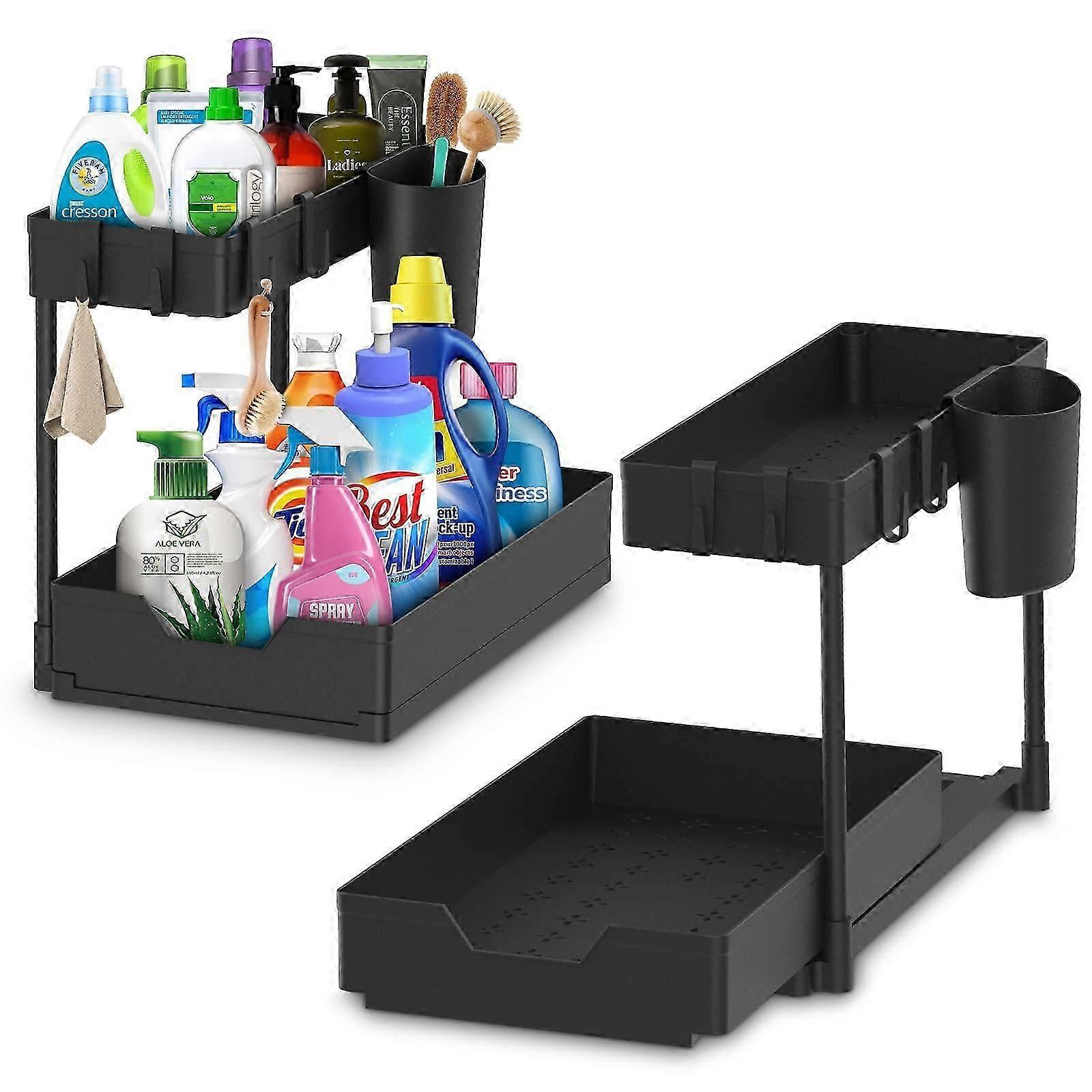 2 Pack Under Sink Organizer for Kitchen Storage