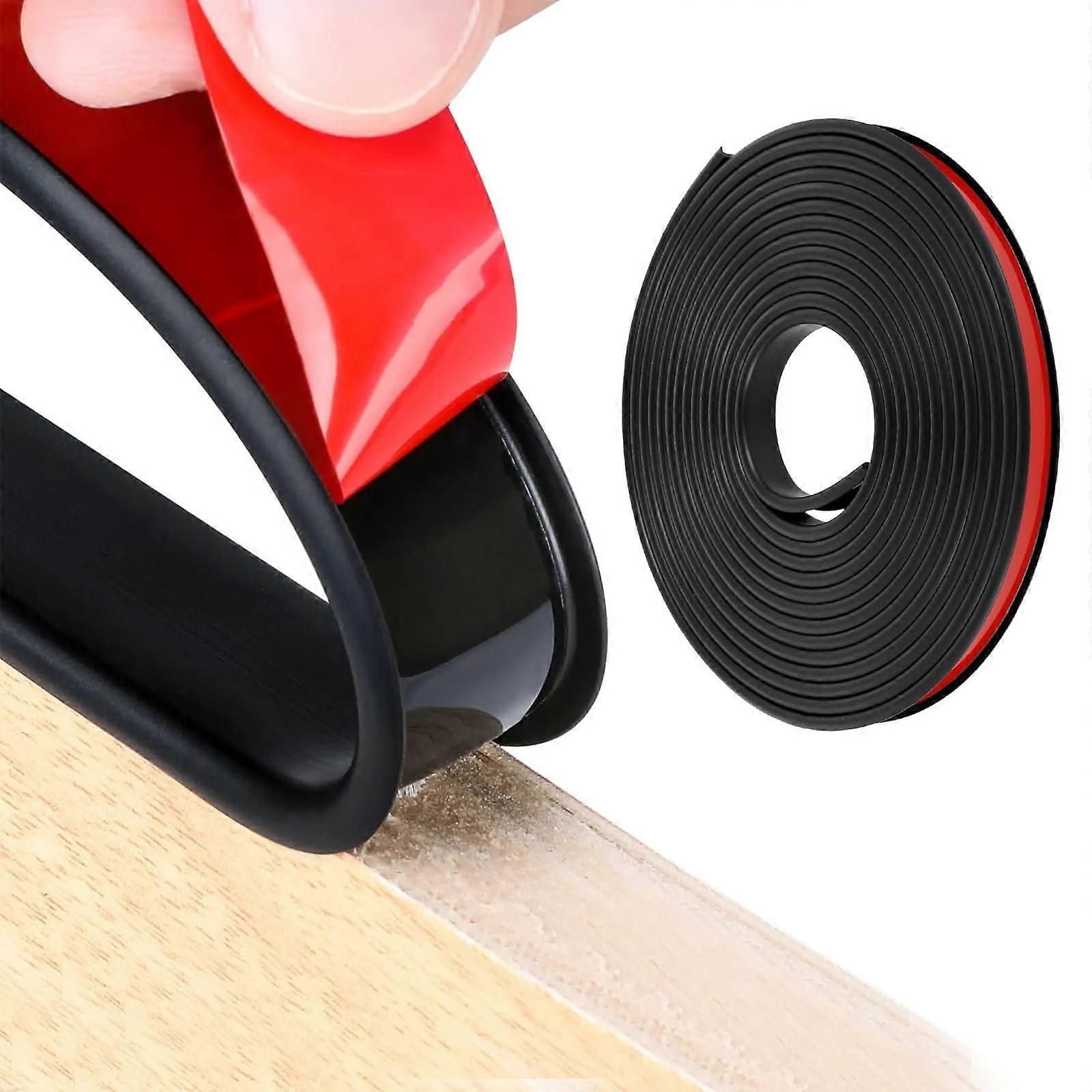 Furniture Edge Protector 16.4ft Self Adhesive U Shape Trim for 3/4 Inch Cabinets Tables Black