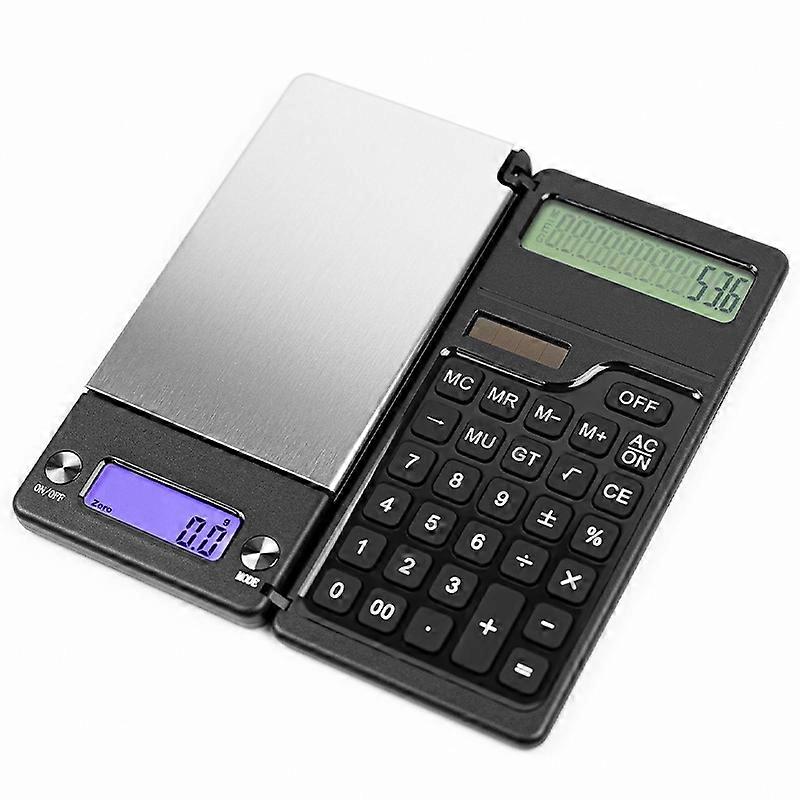 High Precision Portable Mini Electronic Scale+Calculator 2-in-1 Folding Compact Smart Scale Counter
