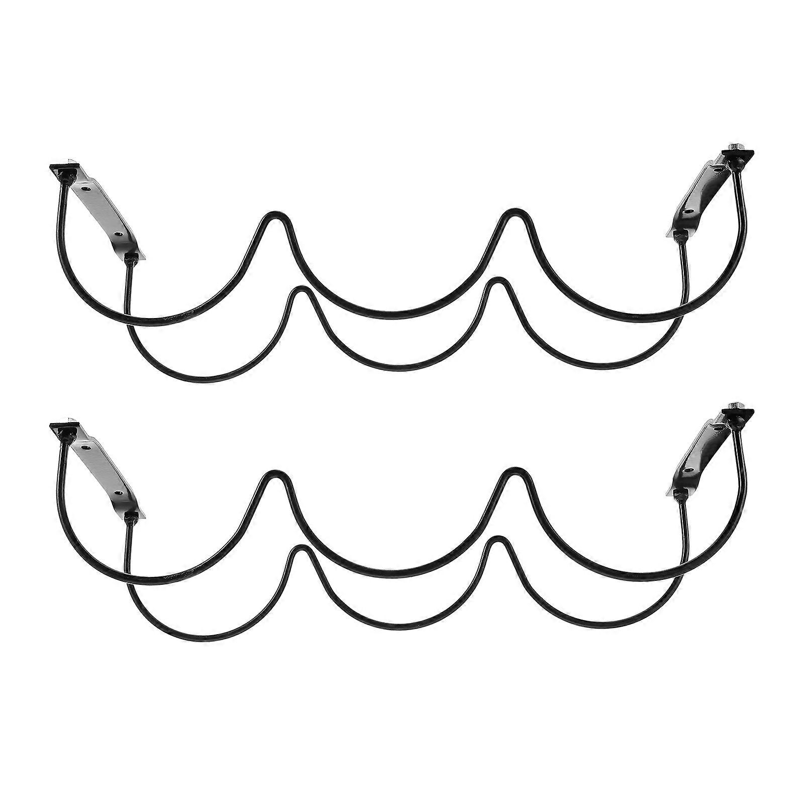 Wrought Iron Rack Black Metal Display for Storage 2Pcs