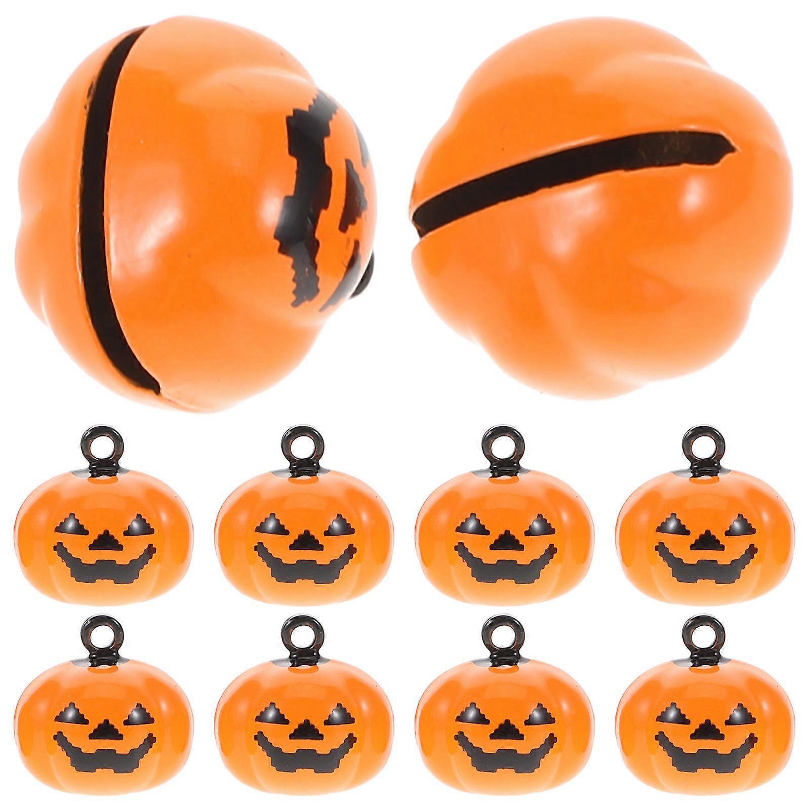 Pet Bells Pumpkin Shape Copper Pendant for Pets 20Pcs Orange Set