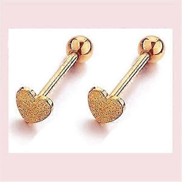 2026 Hjerteformede Nippel Tunge Piercing Øreringe [Guld]