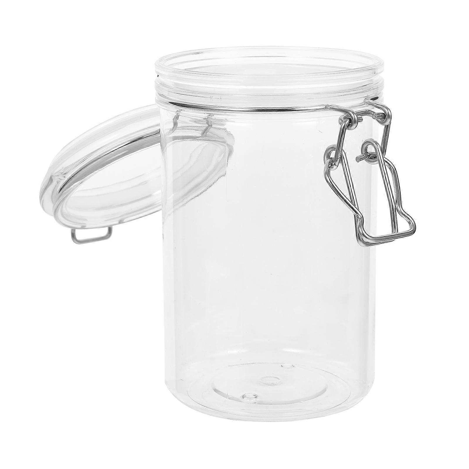 Plastic Storage Can Grain Storage Container with Locking Clamp 750Ml