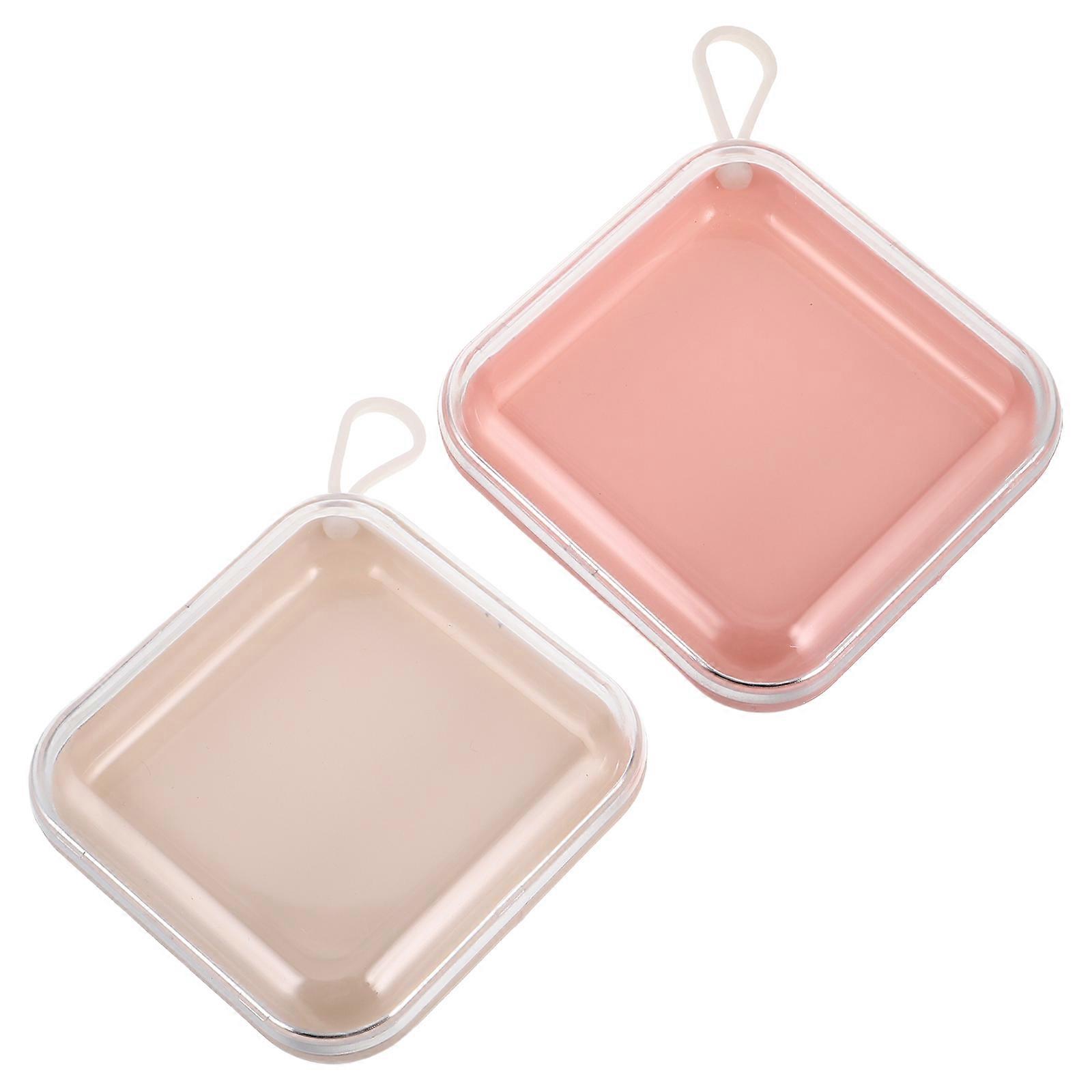 Nail Holder for Storage Use 2Pcs Portable Assorted Color Plastic Boxes