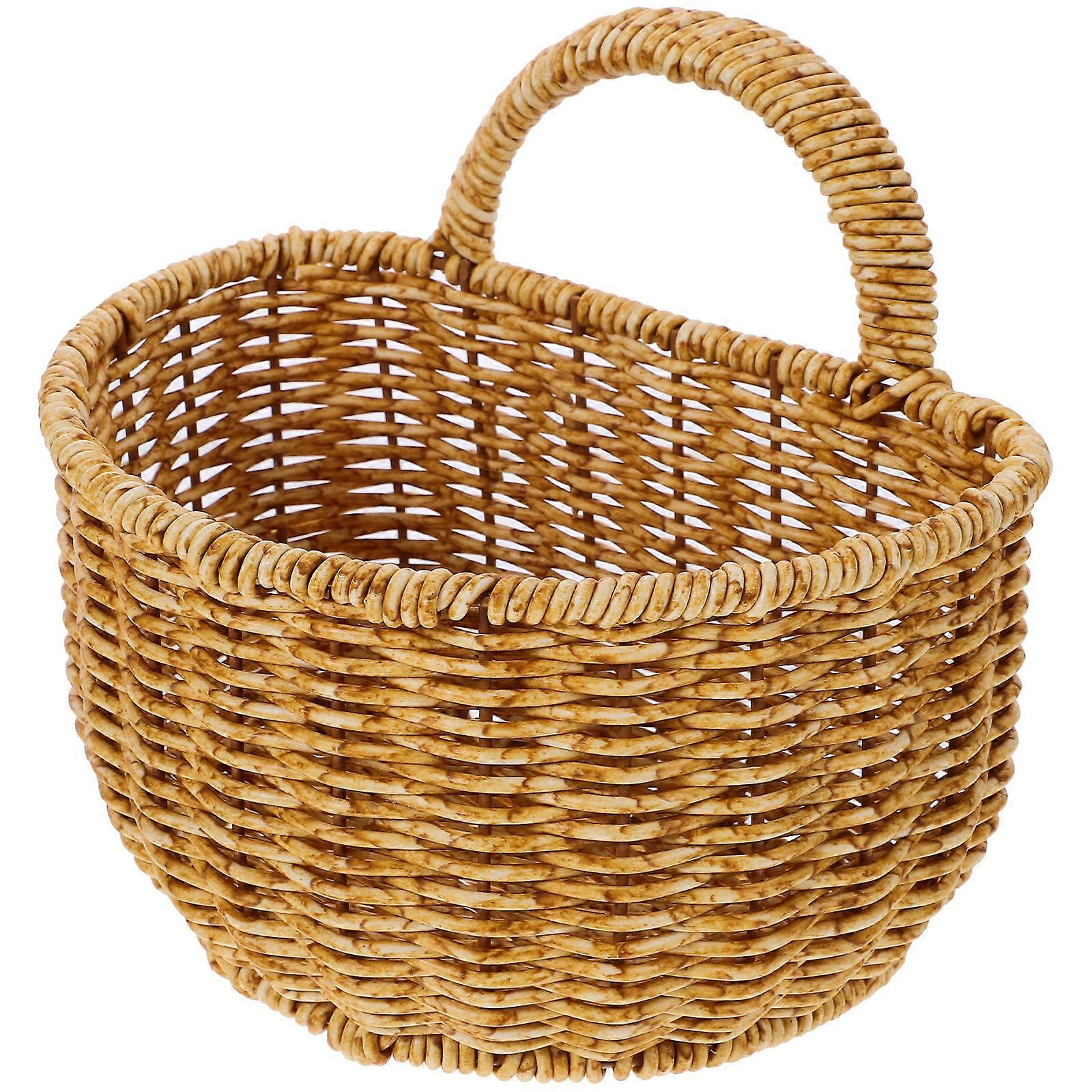 2Pcs Hand Woven Basket for Storage Lightweight Wall Hanging Basket