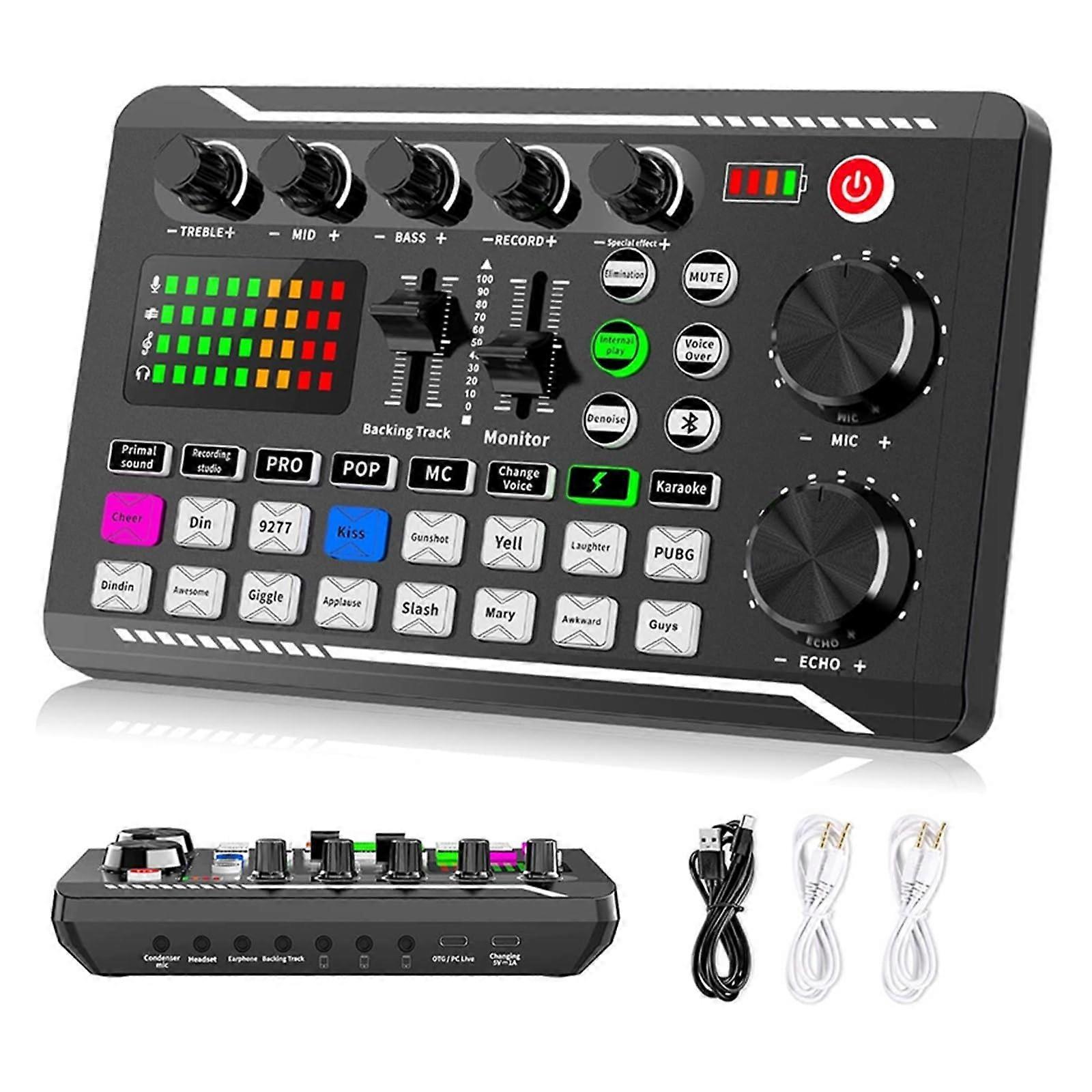 Podcast Equipment Bundle with Microphone, Professional Audio Mixer for Live Streaming, AllinOne Studio