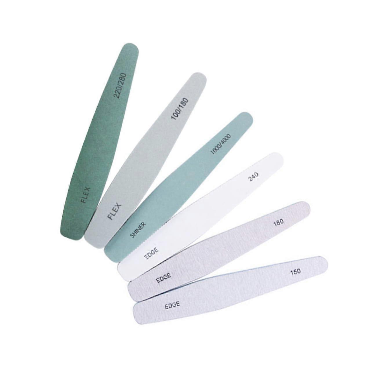 Nail File and Buffer Set 6pcs DoubleSided Professional Tools for Manicure Pedicure Ridge Smoothing