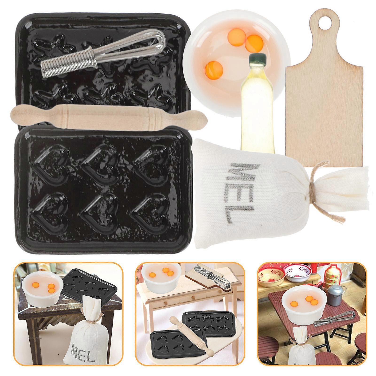 Miniature Baking Props Doll House Toy for 8Pcs Baking Set