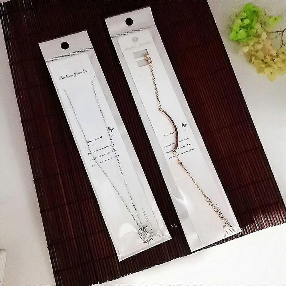 OPP Cellophane Packaging Bags for Necklace Packaging Rectangle Clear 27x5cm