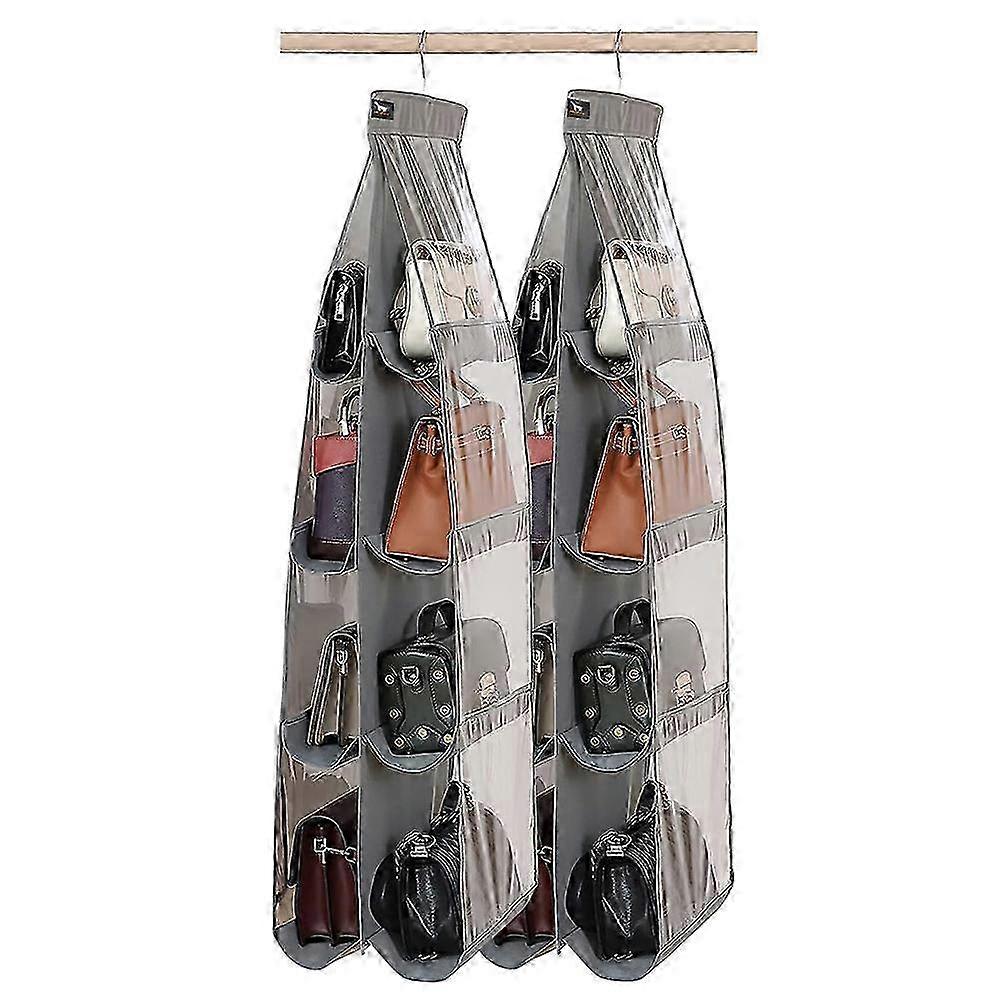 Handbag Shelf Bag Storage 8 Pockets Transparent 2 Pieces