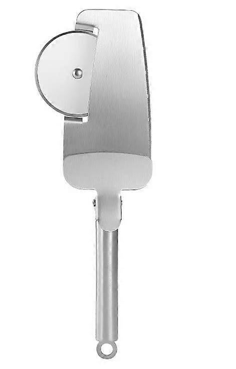 Stainless Steel Pizza Cutter Wheel with Sharp Blade and Spatula Server for Easy Slicing
