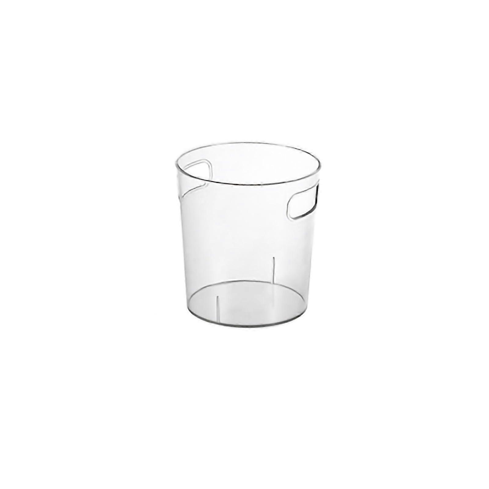 Transparent Circular Trash Can with Handles, Clear Plastic Waste Bin for Kitchen Bathroom Office